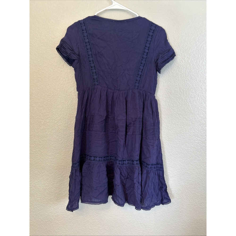 Altar'd State Navy Ruffle Dress Womens Juniors SIze Large Xsmall - Picture 7 of 9